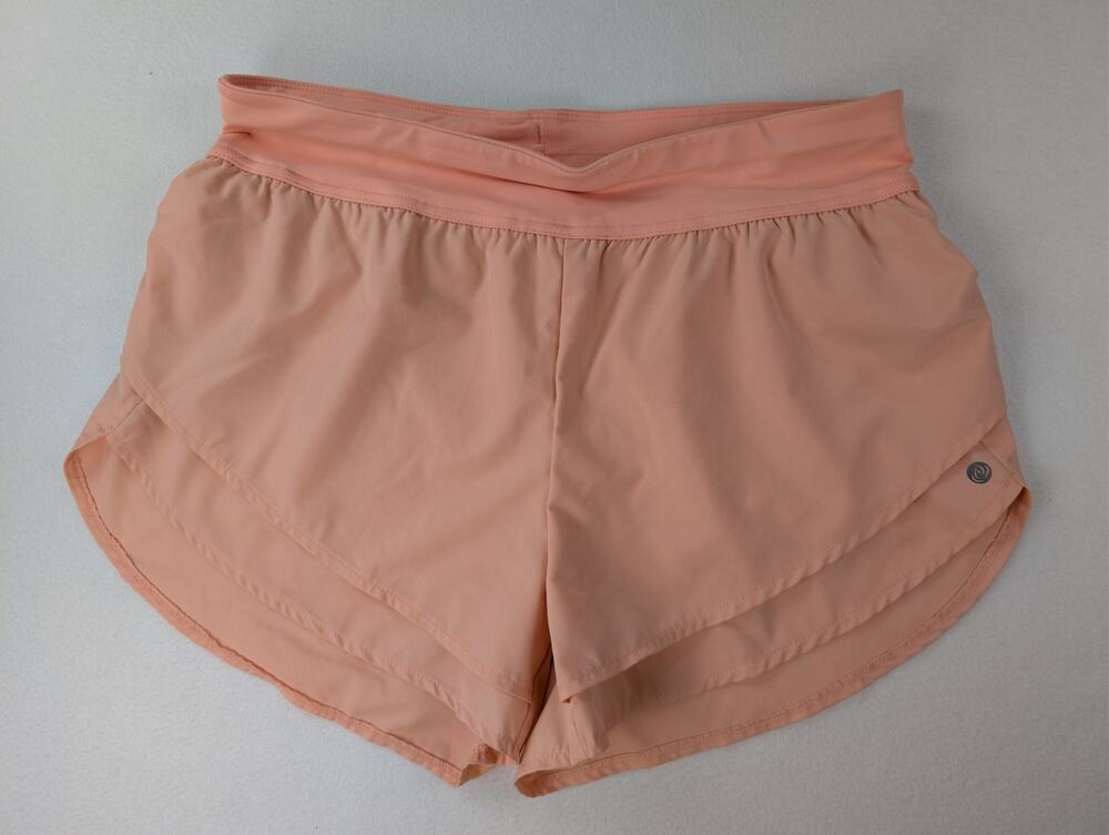 Apana Peach Layered Running Shorts Women’s L Lined Athletic Workout